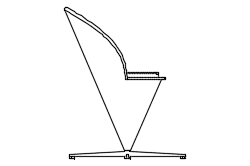 Dowload free Cone seat from Verner Panton side view autocad block. Autocad block make by Be Interior Designer for block free download