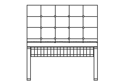 Dowload free Barcelona Chair by Mies van der Rohe elevation autocad block. Autocad block make by Be Interior Designer for block free download