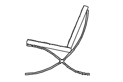 Dowload free Barcelona Chair by Mies van der Rohe side view autocad block. Autocad block make by Be Interior Designer for block free download