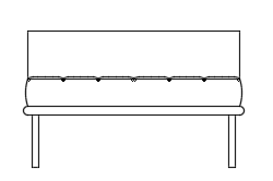 Dowload free Barcelona day bed by Mies van der Rohe elevation autocad block. Autocad block make by Be Interior Designer for block free download