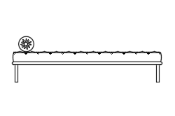 Dowload free Barcelona day bed by Mies van der Rohe side view autocad block. Autocad block make by Be Interior Designer for block free download