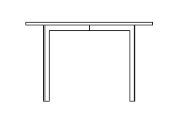 Dowload free Barcelona glass table by Mies van der Rohe elevation  autocad block. Autocad block make by Be Interior Designer for block free download