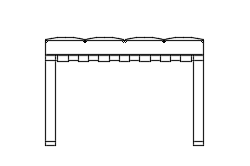 Dowload free Ottoman Barcelona by Mies van der Rohe elevation autocad block. Autocad block make by Be Interior Designer for block free download