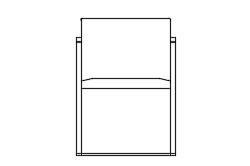 Dowload free Brno chair designed by Mies van der Rohe back view autocad block. Autocad block make by Be Interior Designer for block free download