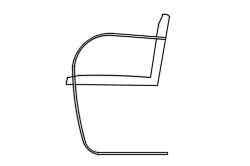 Dowload free Brno chair designed by Mies van der Rohe side view autocad block. Autocad block make by Be Interior Designer for block free download