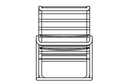 Dowload free Chaise Longue MR designed by Mies van der Rohe back view autocad block. Autocad block make by Be Interior Designer for block free download