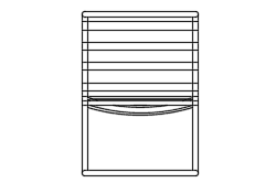 Dowload free Chair MR designed by Mies van der Rohe back view autocad block. Autocad block make by Be Interior Designer for block free download