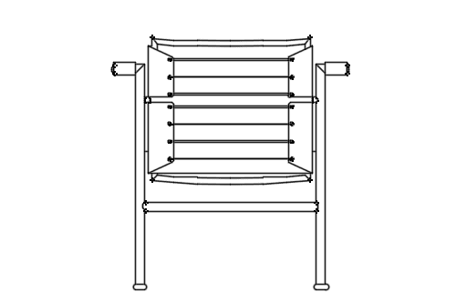 Dowload free Chair LC1 designed by Le Corbusier back elevation autocad block. Autocad block make by Be Interior Designer for block free download