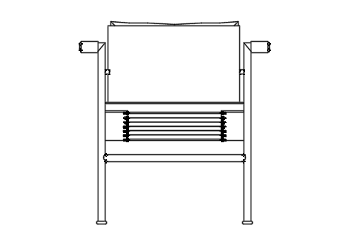 Dowload free Chair LC1 designed by Le Corbusie elevation autocad block. Autocad block make by Be Interior Designer for block free download