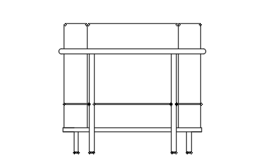 Dowload free Sofa LC2 designed by Le Corbusier back elevation autocad block. Autocad block make by Be Interior Designer for block free download