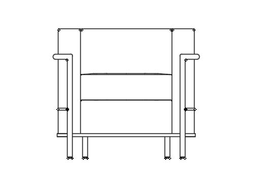 Dowload free Sofa LC2 designed by Le Corbusier elevation autocad block. Autocad block make by Be Interior Designer for block free download