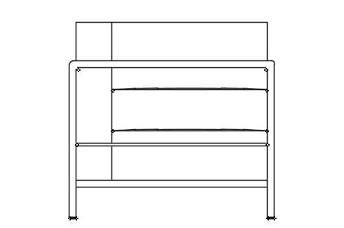 Dowload free Sofa LC2 designed by Le Corbusier side view autocad block. Autocad block make by Be Interior Designer for block free download