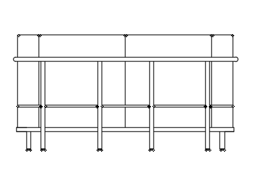 Dowload free Sofa LC3 designed by Le Corbusier back elevation autocad block. Autocad block make by Be Interior Designer for block free download