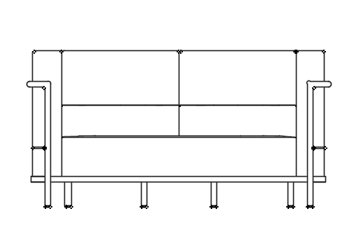 Dowload free Sofa LC3 designed by Le Corbusier elevation autocad block. Autocad block make by Be Interior Designer for block free download