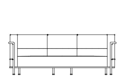 Dowload free Sofa LC4 designed by Le Corbusier elevation autocad block. Autocad block make by Be Interior Designer for block free download