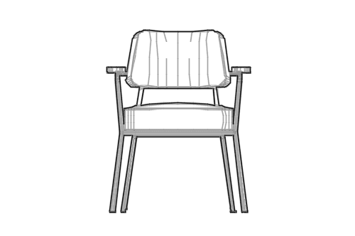 Dowload free Fauteuil Direction chair designed by Jean Prouvé elevation autocad block. Autocad block make by Be Interior Designer for block free download