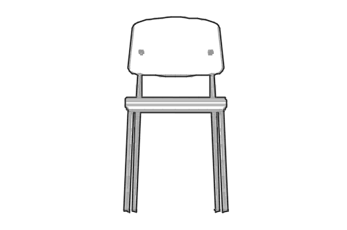 Dowload free Standard chair designed by Jean Prouvé elevation autocad block. Autocad block make by Be Interior Designer for block free download