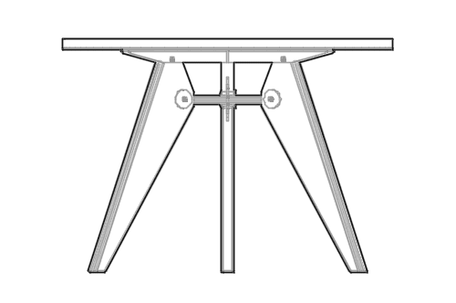 Dowload free  Gueridon Bas table 105cm designed by Jean Prouvé elevation autocad block. Autocad block make by Be Interior Designer for block free download