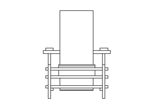 Dowload free Red Blue Chair designed by Gerrit Rietveld elevation autocad block. Autocad block make by Be Interior Designer for block free download