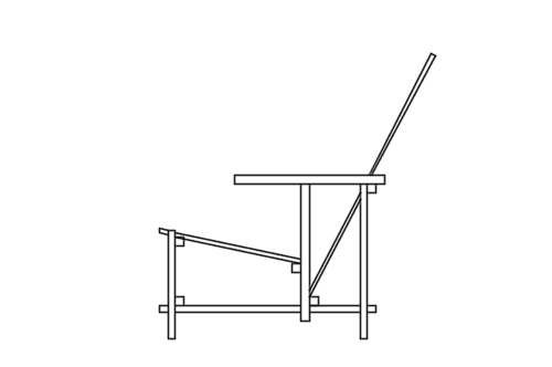 Dowload free Red Blue Chair designed by Gerrit Rietveld side view autocad block. Autocad block make by Be Interior Designer for block free download