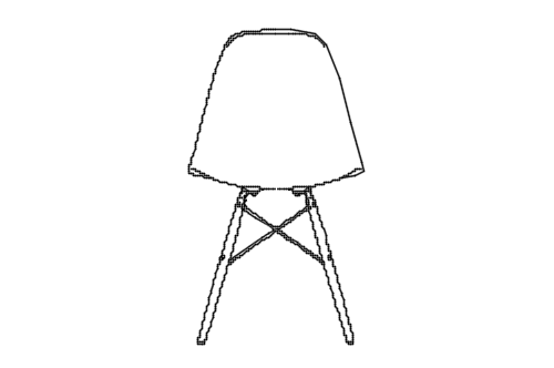 Dowload free Eames Plastic Chair DSW designed by Carles & Ray Eames back view autocad block. Autocad block make by Be Interior Designer for block free download