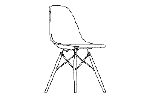 Dowload free Eames Plastic Chair DSW designed by Carles & Ray Eames perspective autocad block. Autocad block make by Be Interior Designer for block free download