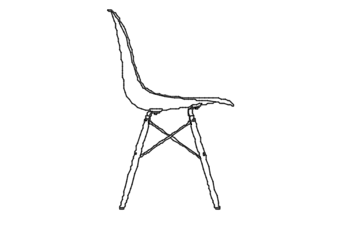 Dowload free Eames Plastic Chair DSW designed by Carles & Ray Eames side view autocad block. Autocad block make by Be Interior Designer for block free download