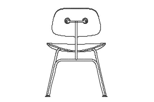 Dowload free Eames Plywood Chair DCM designed by Carles & Ray Eames back view autocad block. Autocad block make by Be Interior Designer for block free download