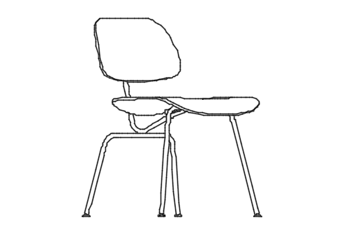 Dowload free Eames Plywood Chair DCM designed by Carles & Ray Eames perspective autocad block. Autocad block make by Be Interior Designer for block free download