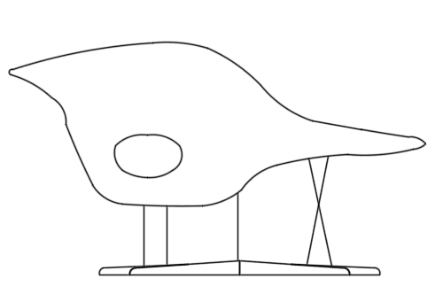 Dowload free La Chaise seat designed by Carles & Ray Eames elevation autocad block. Autocad block make by Be Interior Designer for block free download