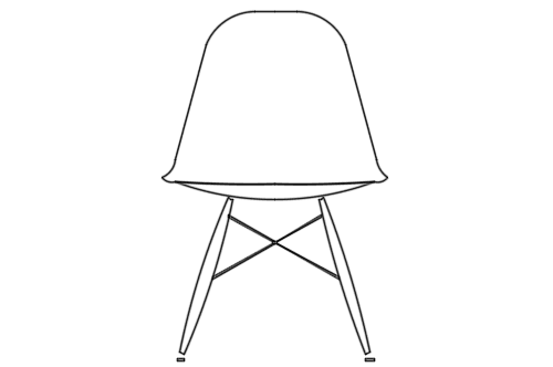 Dowload free Plastic Side Chair DSW designed by Carles & Ray Eames elevation autocad block. Autocad block make by Be Interior Designer for block free download