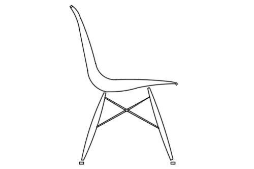 Dowload free Plastic Side Chair DSW designed by Carles & Ray Eames side view autocad block. Autocad block make by Be Interior Designer for block free download