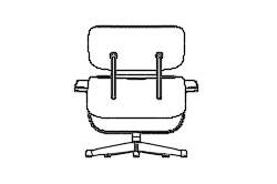 Dowload free Lounge Chair & Ottoman designed by Carles & Ray Eames back view autocad block. Autocad block make by Be Interior Designer for block free download