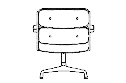 Dowload free Lobby Chair ES 108 designed by Carles & Ray Eames back view autocad block. Autocad block make by Be Interior Designer for block free download