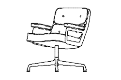 Dowload free Lobby Chair ES 108 designed by Carles & Ray Eames front perspective autocad block. Autocad block make by Be Interior Designer for block free download