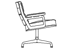 Dowload free Lobby Chair ES 108 designed by Carles & Ray Eame side view autocad block. Autocad block make by Be Interior Designer for block free download