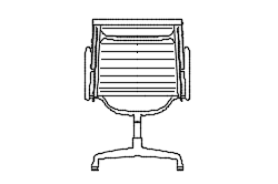 Dowload free Aluminium Office Chair EA designed by Carles & Ray Eames back view autocad block. Autocad block make by Be Interior Designer for block free download