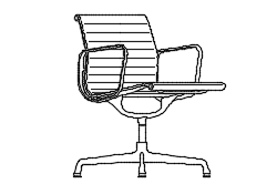 Dowload free Aluminium Office Chair EA designed by Carles & Ray Eames perspective autocad block. Autocad block make by Be Interior Designer for block free download