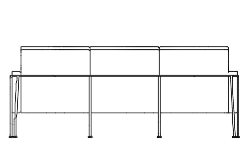 Dowload free 3 Seater sofa Series 3300 designed by Arne Jacobsen back view autocad block. Autocad block make by Be Interior Designer for block free download