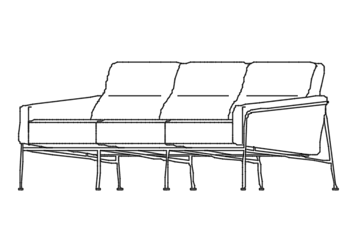 Dowload free 3 Seater sofa Series 3300 designed by Arne Jacobsen perspective autocad block. Autocad block make by Be Interior Designer for block free download