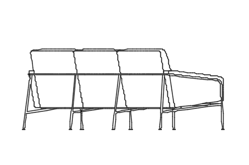 Dowload free 3 Seater sofa Series 3300 designed by Arne Jacobsen perspective 2 autocad block. Autocad block make by Be Interior Designer for block free download