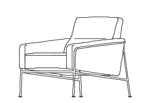 Dowload free Sofa Series 3300 designed by Arne Jacobsen perspective autocad block. Autocad block make by Be Interior Designer for block free download