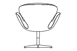 Dowload free Seat SWAN designed by Arne Jacobsen back view autocad block. Autocad block make by Be Interior Designer for block free download