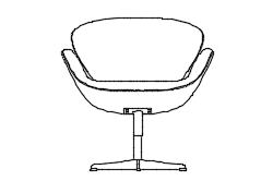 Dowload free Seat SWAN designed by Arne Jacobsen elevation autocad block. Autocad block make by Be Interior Designer for block free download