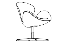 Dowload free Seat SWAN designed by Arne Jacobsen perspective autocad block. Autocad block make by Be Interior Designer for block free download