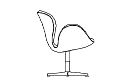 Dowload free Seat SWAN designed by Arne Jacobsen side view autocad block. Autocad block make by Be Interior Designer for block free download