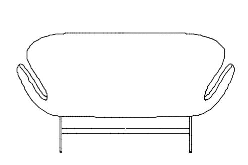 Dowload free Sofa SWAN designed by Arne Jacobsen back view autocad block. Autocad block make by Be Interior Designer for block free download