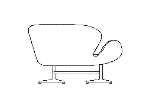 Dowload free Sofa SWAN designed by Arne Jacobsen back perspective autocad block. Autocad block make by Be Interior Designer for block free download