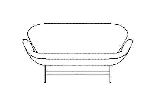 Dowload free Sofa SWAN designed by Arne Jacobsen elevation autocad block. Autocad block make by Be Interior Designer for block free download