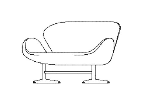 Dowload free Sofa SWAN designed by Arne Jacobsen perspective autocad block. Autocad block make by Be Interior Designer for block free download